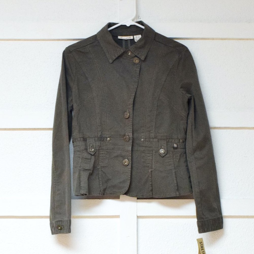 NWT DKNY Cotton Canvas Stretch Military Fall Utility Work Jacket | Size S